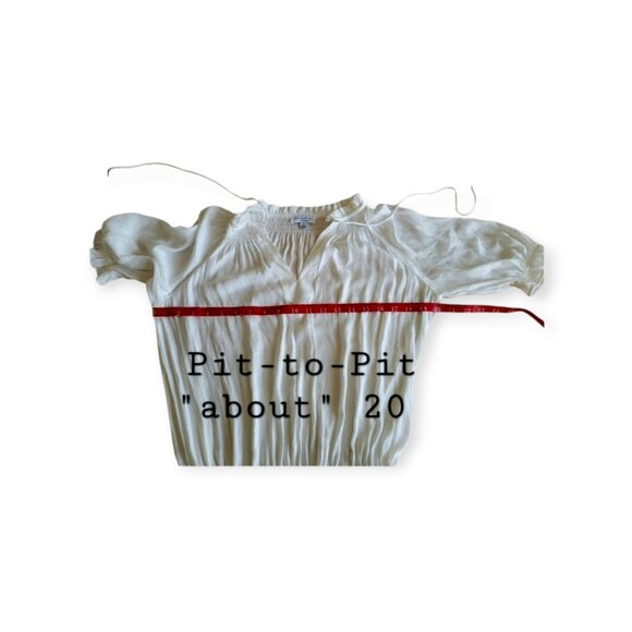 Anthropologie Current Air Aurelie Pleated drop waist white Mini Dress size small - Picture 12 of 14